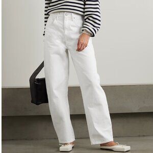 FRAME Long Barrel high-rise jeans in White